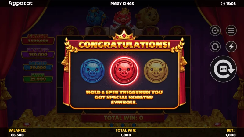 Piggy Kings - Tours gratuits avec Crown Scatter